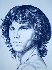 (Bild: Jim Morrison, Zeichnung, Autor: Jürgen Schuschke, Quelle: Wikimedia)